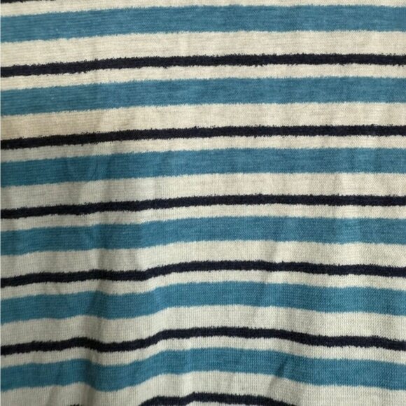 GAP Men’s Blue & White Striped V-Neck T-Shirt – Size M - Picture 4 of 6